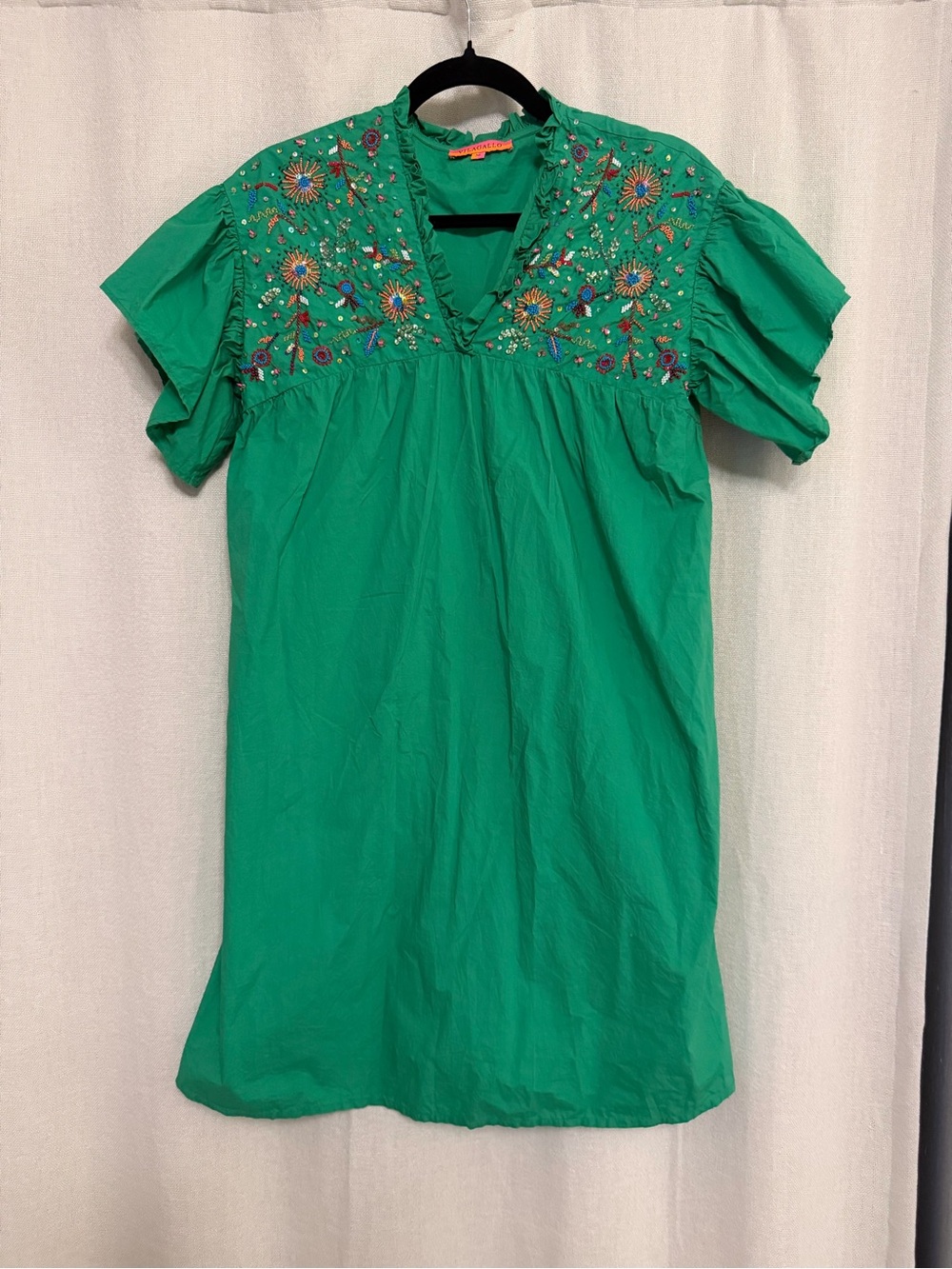 Green Embroidered Dress